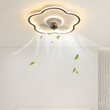 Simple Flower Flush Bedroom Ceiling Fan With Light Image - 19