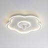 Simple Flower Flush Bedroom Ceiling Fan With Light Image - 3