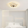 Simple Flower Flush Bedroom Ceiling Fan With Light Image - 4