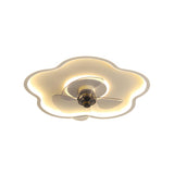 Simple Flower Flush Bedroom Ceiling Fan With Light Image - 9