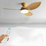 Simple Flush Mount 3 Blade Ceiling Fan with LED Light Image - 17