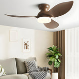 Simple Flush Mount 3 Blade Ceiling Fan with LED Light Image - 8