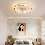 Simple Flush Mount Ring Ceiling Fan with LED Light Image - 13