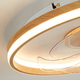 Simple Flush Mount Ring Ceiling Fan with LED Light Image - 4