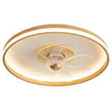 Simple Flush Mount Ring Ceiling Fan with LED Light Image - 5