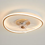 Simple Flush Mount Ring Ceiling Fan with LED Light Image - 7