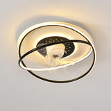 Simple Flush Mount Round Ring LED Ceiling Fan Light Image - 10