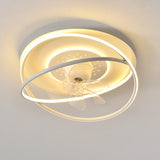 Simple Flush Mount Round Ring LED Ceiling Fan Light Image - 11