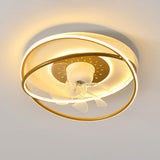 Simple Flush Mount Round Ring LED Ceiling Fan Light Image - 13