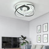 Simple Flush Mount Round Ring LED Ceiling Fan Light Image - 4