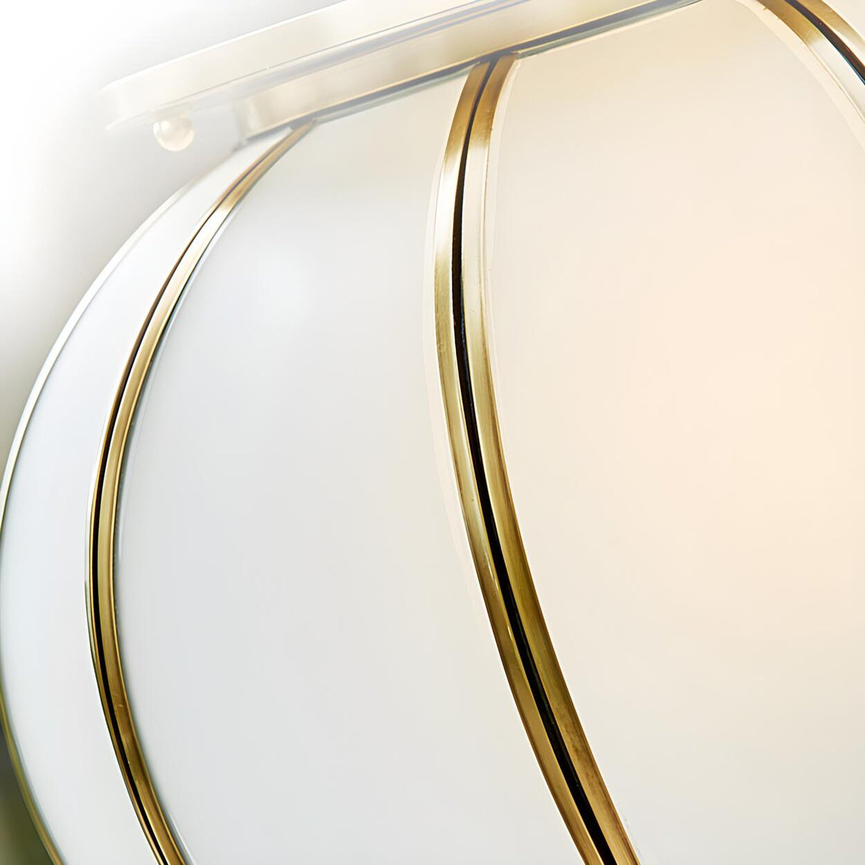 Simple Frosted Glass Brass Round Outdoor Table Lamp Image - 8