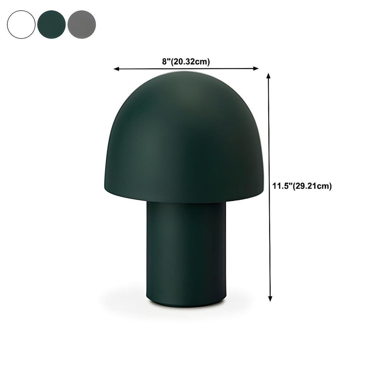 Simple Frosted Glass Mushroom Dome Bedside Table Lamp 