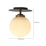 Simple Geometric Cracked Glass Semi-Flush Mount Light Image - 11