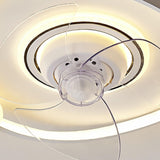 Simple Geometric Flush Mount Modern Ceiling Fan Light Image - 12