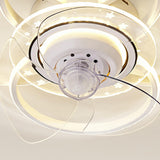 Simple Geometric Flush Mount Modern Ceiling Fan Light Image - 14