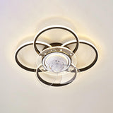 Simple Geometric Flush Mount Modern Ceiling Fan Light Image - 16