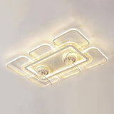 Simple Geometric Flush Mount Modern Ceiling Fan Light Image - 18