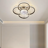 Simple Geometric Flush Mount Modern Ceiling Fan Light Image - 21