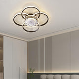 Simple Geometric Flush Mount Modern Ceiling Fan Light Image - 4