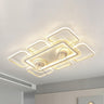 Simple Geometric Flush Mount Modern Ceiling Fan Light Image - 7