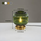 Simple Geometric Glass Brass Base Night Table Lamp Image - 23