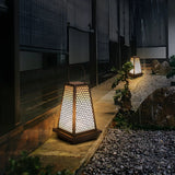 Simple Geometric Lantern Metal LED Outdoor Path Lamp Image - 11