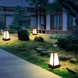 Simple Geometric Lantern Metal LED Outdoor Path Lamp Image - 9