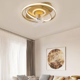 Simple Geometric Rings 7 Blade Ceiling Fan with Light Image - 1