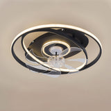 Simple Geometric Rings 7 Blade Ceiling Fan with Light Image - 10