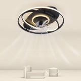 Simple Geometric Rings 7 Blade Ceiling Fan with Light Image - 21