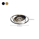 Simple Geometric Rings 7 Blade Ceiling Fan with Light Image - 23