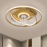 Simple Geometric Rings 7 Blade Ceiling Fan with Light Image - 3