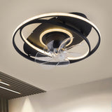 Simple Geometric Rings 7 Blade Ceiling Fan with Light Image - 4