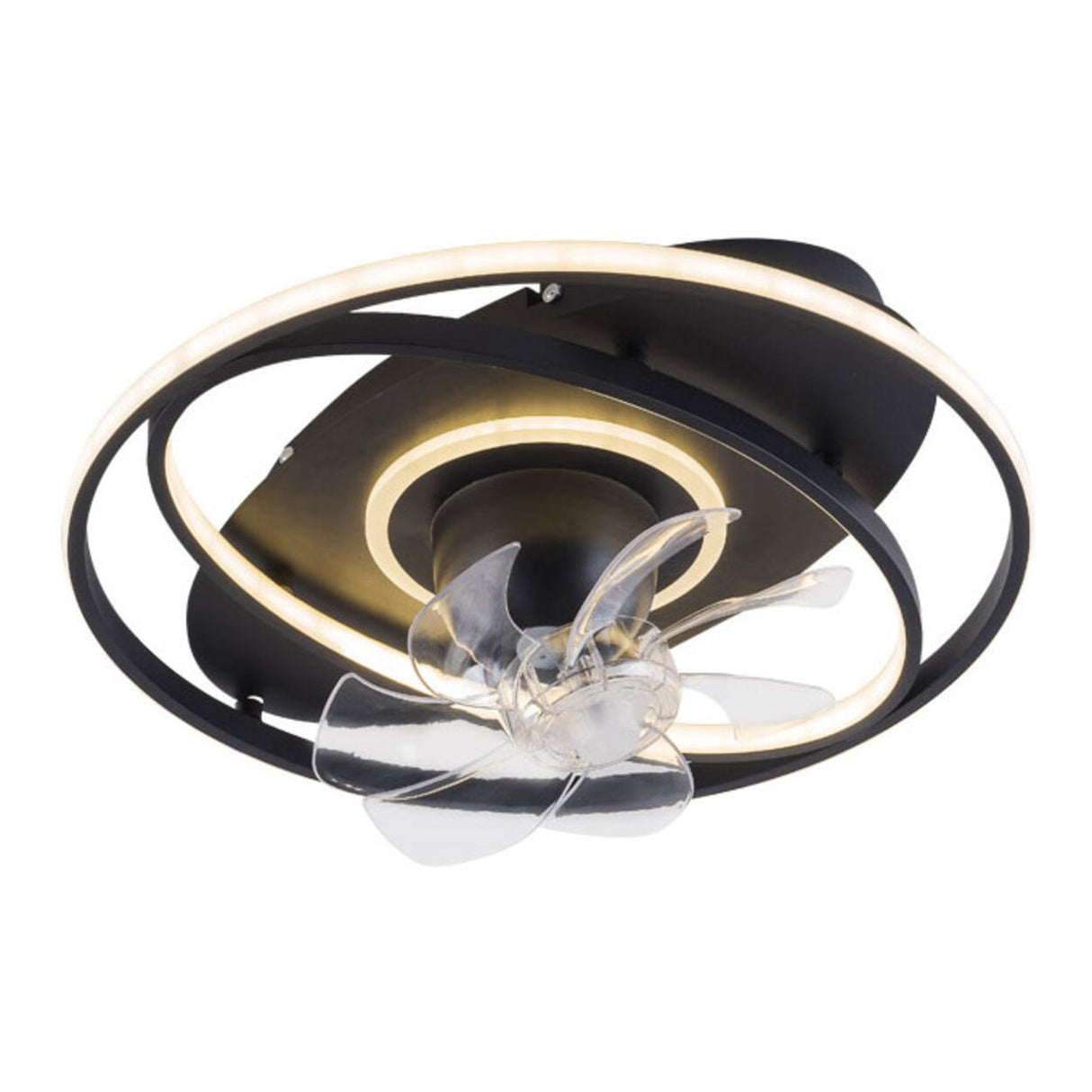 Simple Geometric Rings 7 Blade Ceiling Fan with Light Image - 5