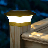 Simple Geometric Solar Outdoor Black LED Pillar Light Image - 1