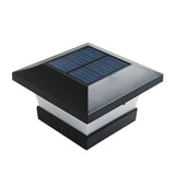 Simple Geometric Solar Outdoor Black LED Pillar Light Image - 5