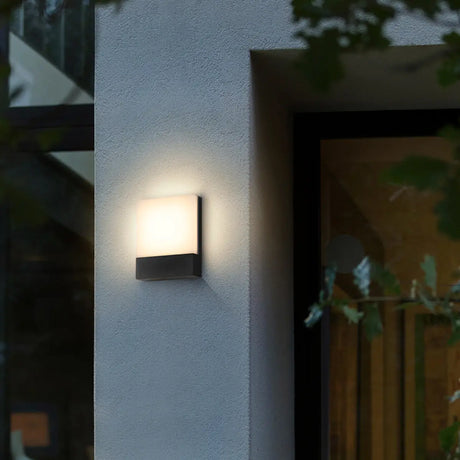 Simple Geometric Square Metal Outdoor LED Wall Light Image - 1