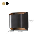 Simple Geometric Up Down LED Wall Sconce Light #size