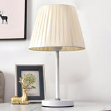 Simple Geometric White Barrel Shade Standard Table Lamp Image - 13