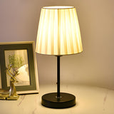 Simple Geometric White Barrel Shade Standard Table Lamp Image - 15