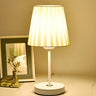 Simple Geometric White Barrel Shade Standard Table Lamp Image - 16