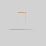 Simple Geometric Wooden LED Island Hanging Light Image - 2