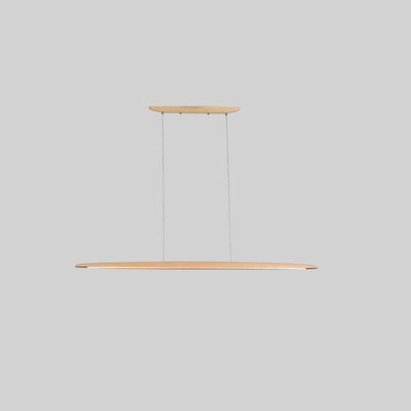 Simple Geometric Wooden LED Island Hanging Light Image - 2