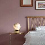 Simple Glamorous Globe Metal Base Bedside Table Lamp Image - 9