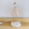 Simple Glass Barrel Shade Stone Base Candle Table Lamp Image - 5