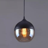 Simple Glass Black Pendant Lighting Adjustable Height Image - 11