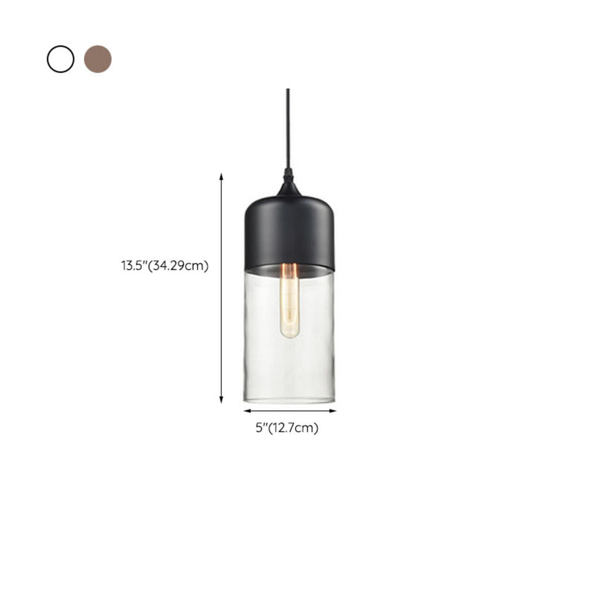 Simple Glass Black Pendant Lighting Adjustable Height Image - 18