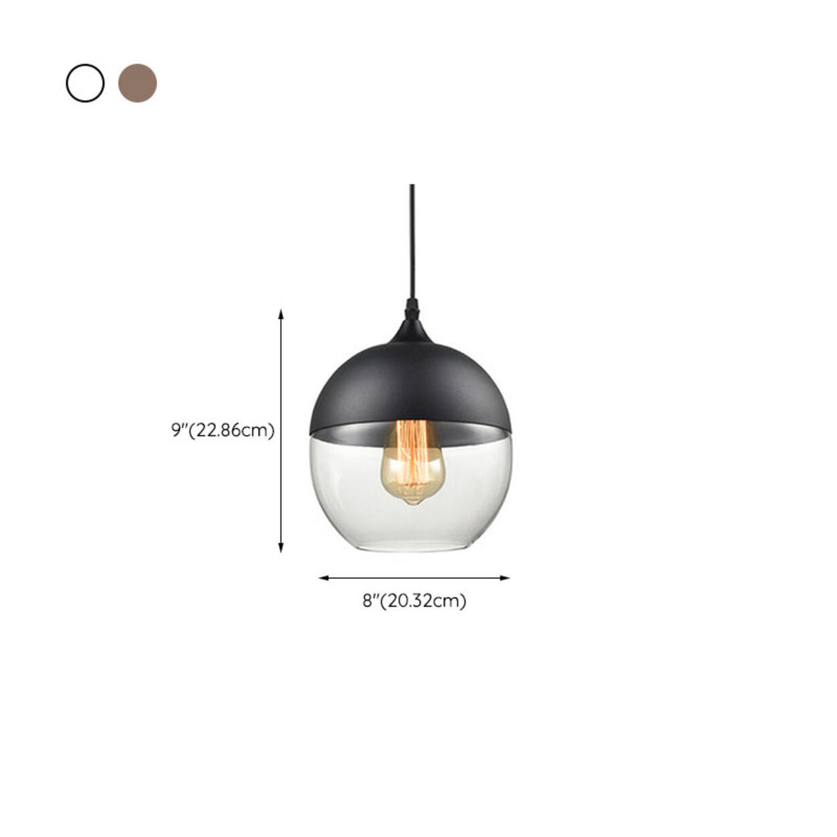 Simple Glass Black Pendant Lighting Adjustable Height Image - 19