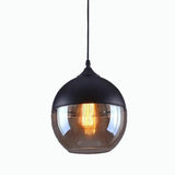 Simple Glass Black Pendant Lighting Adjustable Height Image - 5