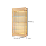 Simple Glass Freestanding Metal Display Cabinet Gold #size